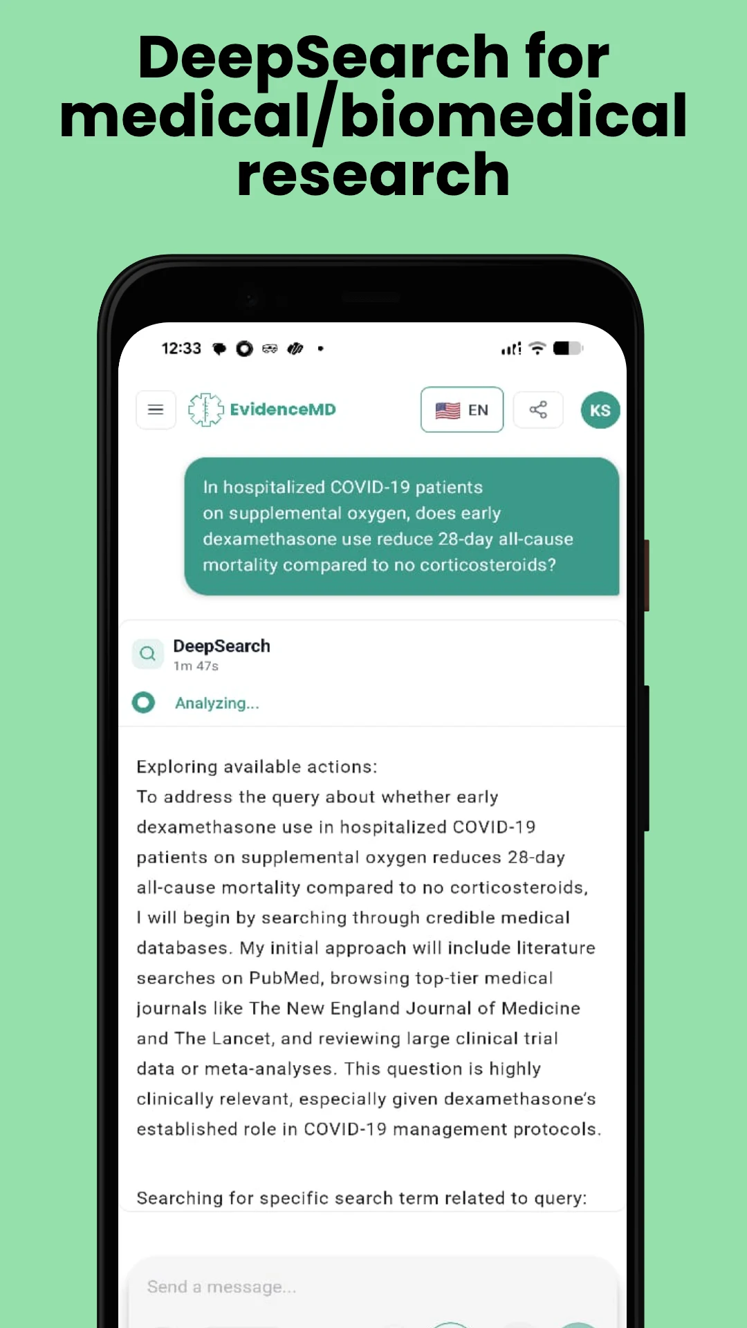 EvidenceMD - Medical AI search screenshot