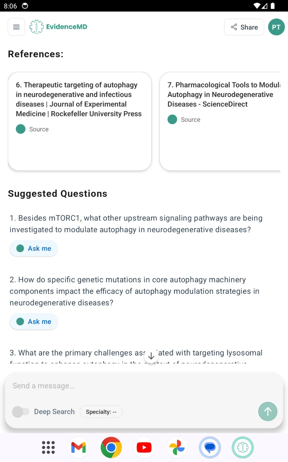 EvidenceMD - Medical AI search screenshot