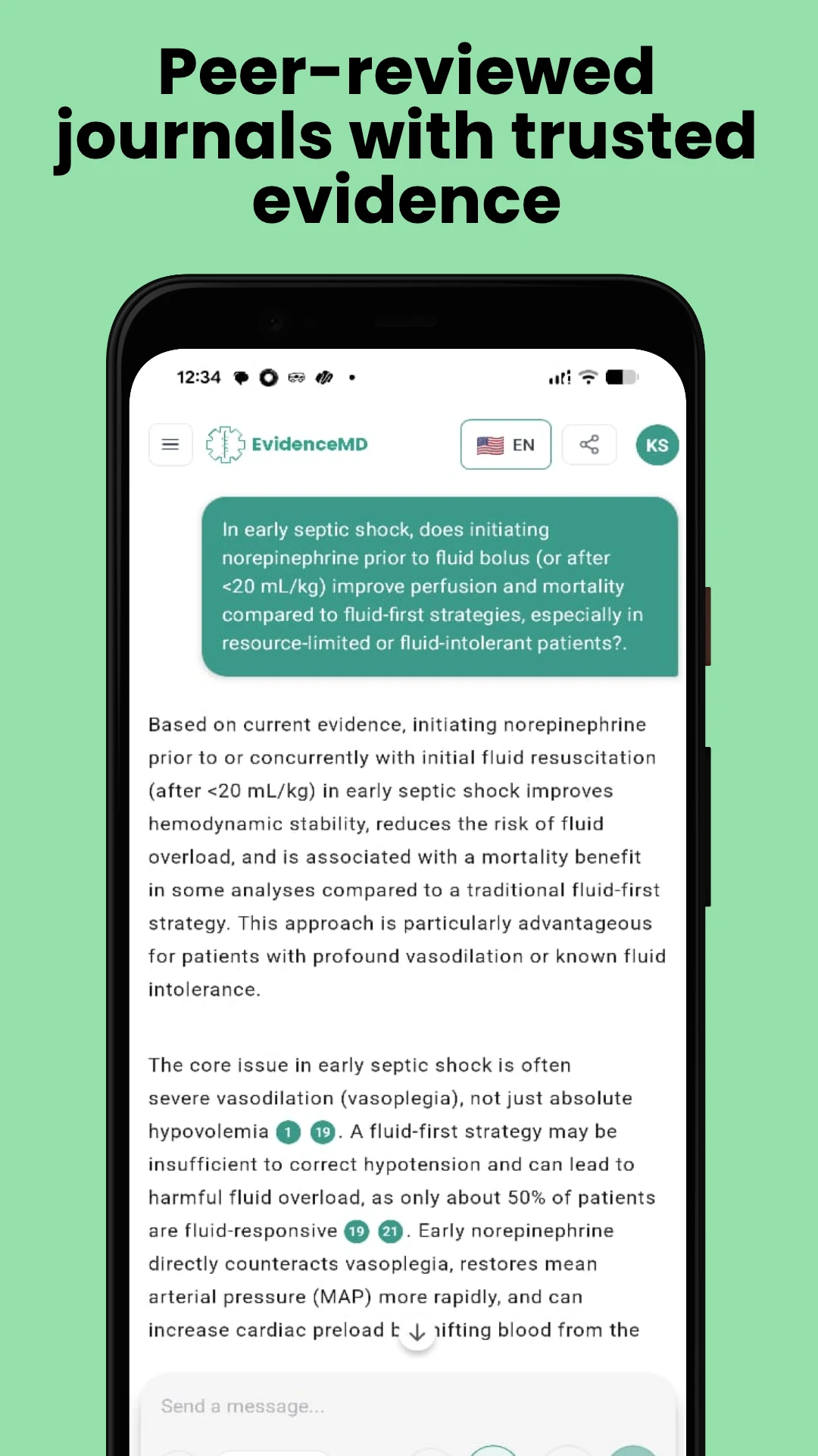 EvidenceMD - Medical AI search screenshot