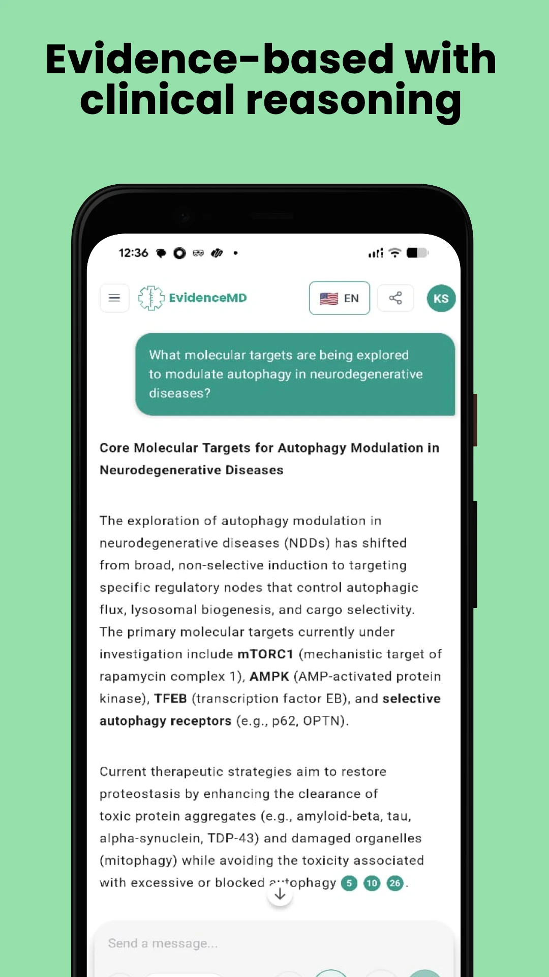 EvidenceMD - Medical AI search screenshot